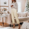 thumbnail image 2 of Wdgfv Women's Sequin Wide Leg Pants Fashion Sequins Elastic Waist Wide Leg Casual Trousers for Everyday Comfort and Style Beige S, 2 of 8