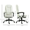thumbnail image 3 of 7 Point Vibrating Massage Office Chair High Back White PU Leather Adjustable Height Reclining With Footrest, 3 of 9