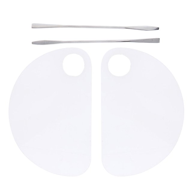 Maquillaje Macarena 2x acero Inoxidable Varilla de Conjunto de Nail Art Mixing Palette