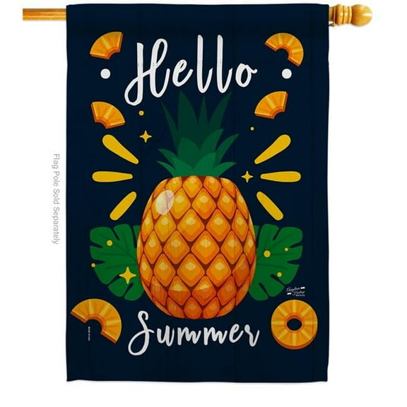 Pineapple Summer Food Fruit 28 x 40 in. Double-Sided Decorative Vertical House Flags for Decoration Banner Garden Yard Gift
