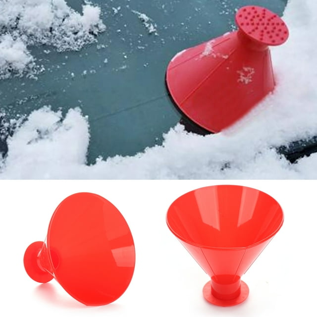 Auto Car Windshield Ice Scraper Round Magical Cone Shaped Snow Shovel Tool