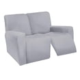thumbnail image 1 of Sofá reclinable seccional elástico fácil de usar Funda de felpa suave y ajustada Funda de sofá lavable Protector de muebles con elasticidad para niños 6 rebanadas gris claro SM SunniMix cubierta de chaise lounge, 1 of 8
