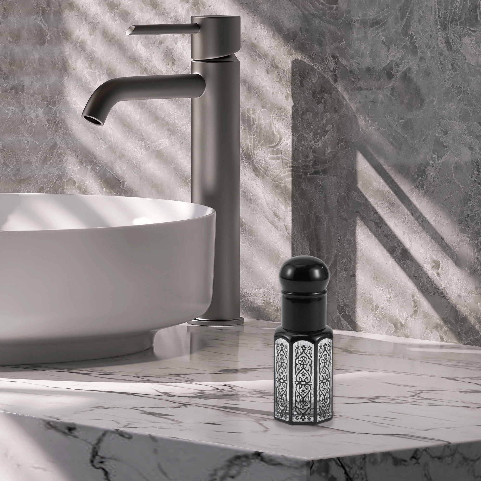 Unique Bargains Elegant Essential Oil Bottle for Bathroom 0.2oz 1 Pc Black