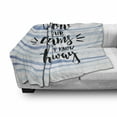 thumbnail image 3 of Inspirational Soft Flannel Fleece Throw Blanket, Follow Your Dreams Brush Calligraphy on Striped Background, Cozy Plush for Indoor and Outdoor Use, 50" x 70", Pale Blue White, by Ambesonne, 3 of 6