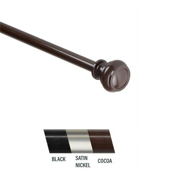 Central Design  Kanne 0.44 in. Curtain Rod, 18-28 in. - Cocoa