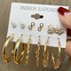 thumbnail image 1 of 12 Unids/Set Retro Perla Mariposa Pendientes Conjunto De Oro Tuerca Círculo Coreano Mujeres Accesorios De Joyería, 1 of 4