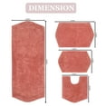 thumbnail image 3 of Home Weavers Waterford Collection 100% Cotton Non-Slip Bathroom Rug Set Machine Washable Bathroom Rug, Bath Rug, U Shaped Contour, Runner, Coral Color 4 Piece Bath rug set, 3 of 8