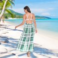 thumbnail image 7 of Women Sarong Wraps Checkered Grid Green Swimsuit Beach Pareo Bikini Coverups Skirt L, 7 of 7