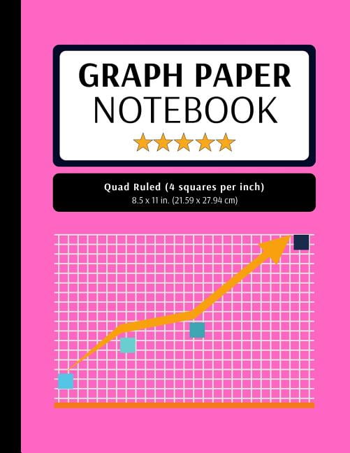 100 pages size 7.4 x 9.7 inches Graph Paper Composition: Graph Notebook 18,9 x 24,6 cm Quad Ruled Paper quad ruled 5 squares per inch