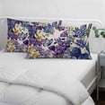 thumbnail image 3 of Spring Floral Pillow Covers, Linen Long Throw Pillow Case, Purple Tulips Hydrangeas Butterflies Beige Holiday Pillow Protector Decorative Cushion Cover for Living Room/Bedroom 24" x 36", 3 of 8