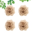 thumbnail image 2 of 4PCS Artificial Flower Decoration Linen Ornament Fake Flower Adornment for Wedding Party Costume (Light Brown), 2 of 6
