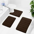 thumbnail image 3 of Buganda Memory Foam Bath Mats Soft Absorbent Bathroom Rugs 16" x 24", Coffee, 3 of 9