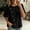 Black-B, variant on Asymmetric Shirts for Women Short Sleeve Crewneck Button Down Tops Boho Dressy Loose Fit Summer Gauze Tops Wine-B