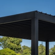 Backyard Discovery Sarasota 10'x10' Galvanized Steel Louvered Pergola Kit, Adjustable Roof