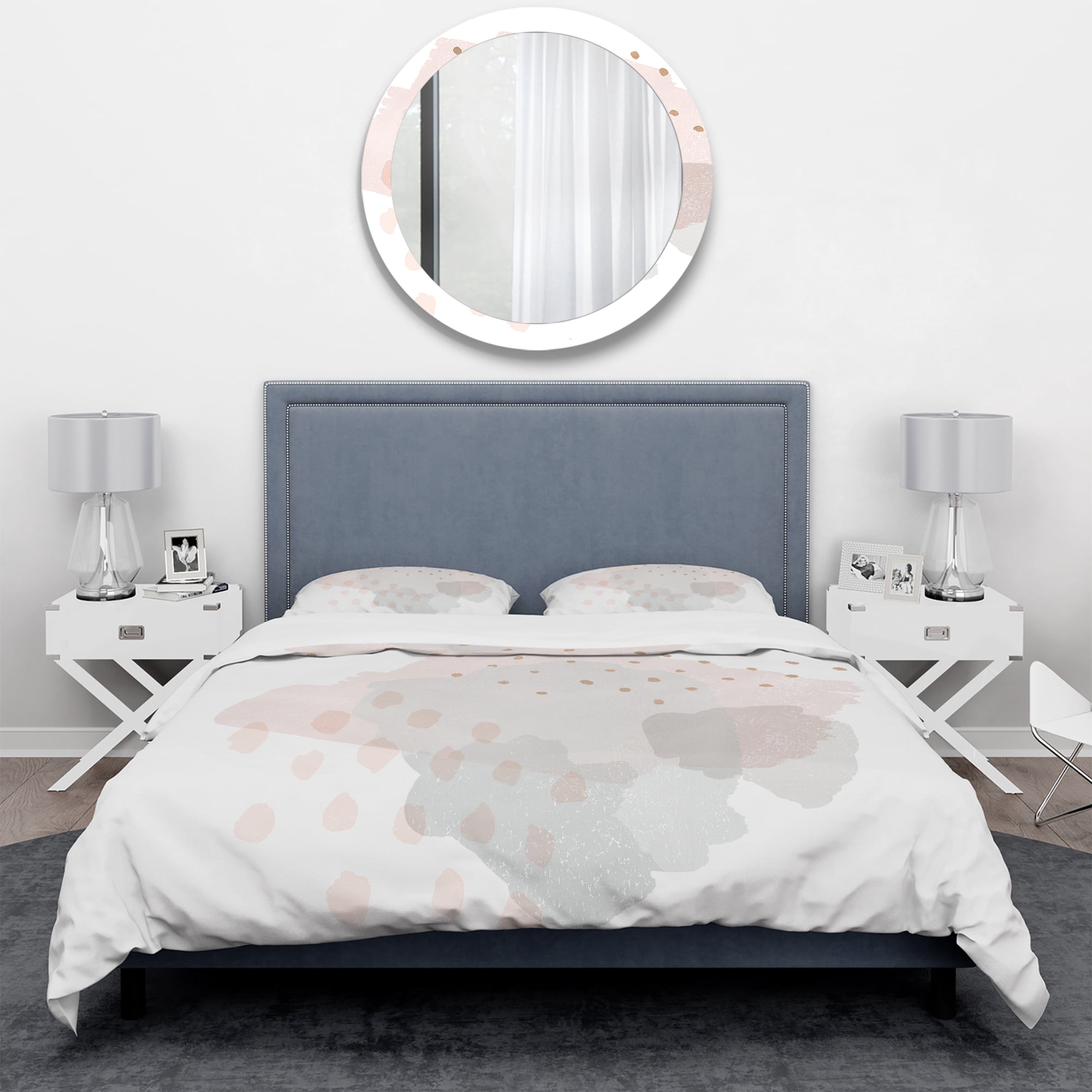 Designart 'Watercolor Minimal Blush II' Geometric Duvet Cover Set
