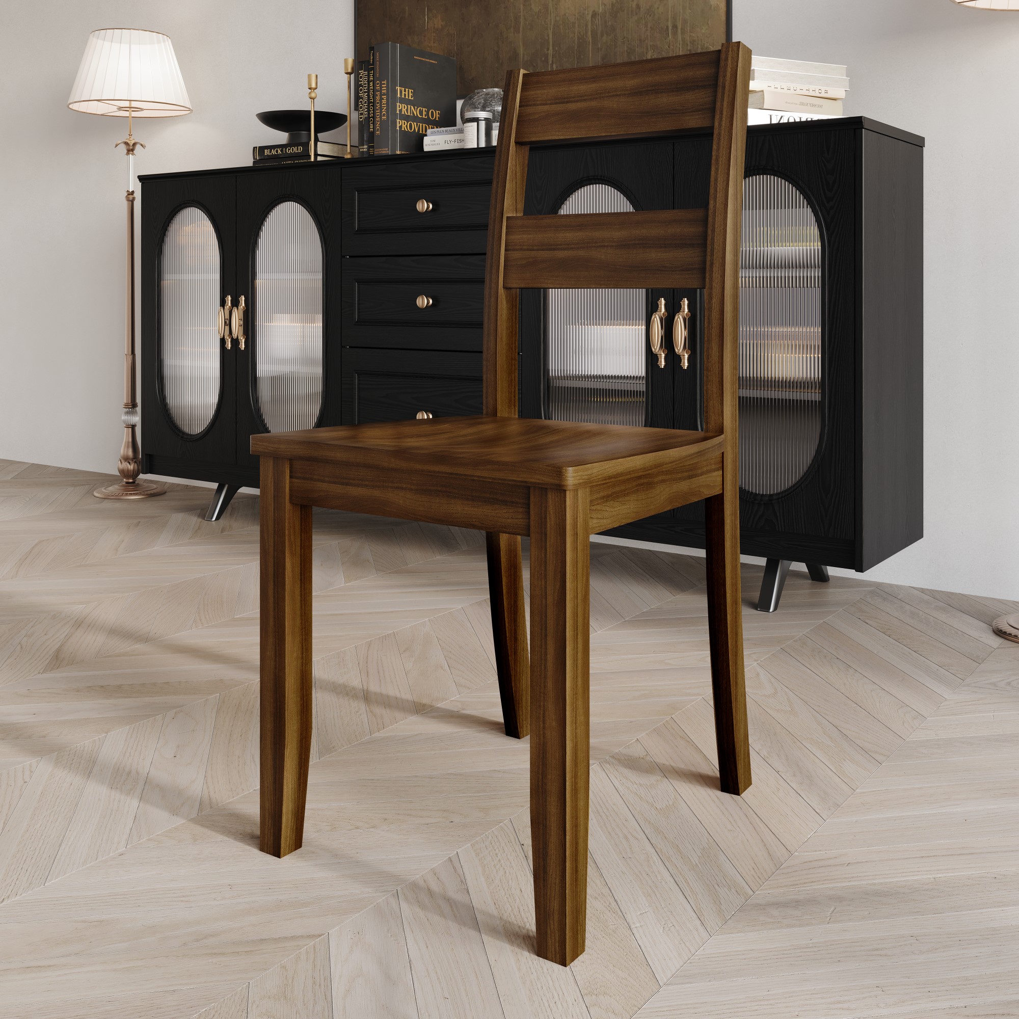 Home Design 4 Pieces Nome Dining Chair (Set of 4), Brown