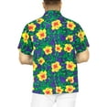 thumbnail image 2 of LA LEELA Men's Hawaiian Shirts Short Sleeve Button Down Shirt Mens Holiday Shirts Summer Beach Casual Aloha Tropical Shirts for Men Funny 5XL Floral, Blue, 2 of 4