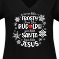 thumbnail image 4 of Inktastic Dance Like Frosty, Shine Like Rudolph, Give Like Santa, Love Like Jesus Women's Plus Size V-Neck T-Shirt, 4 of 5