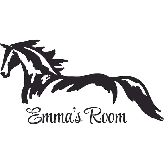 Personalized Name Vinyl Decal Sticker Custom Initial Wall Art Personalization Decor Childrens Bedroom Horse Animal Farm Western Mural 8 X 16 Inches