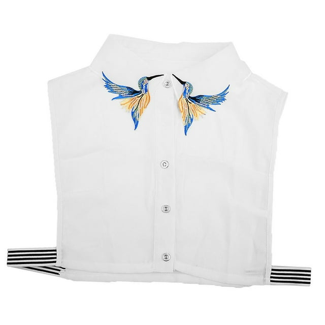 Encaje Gasa Mujer Extraíble Vintage Media Camisa Extraíble Blusa de Cuello Falso - Estilo 9 Macarena Cuello de camisa