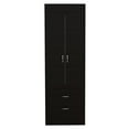 thumbnail image 3 of Bowery Hill 2 Drawer Contemporary Engineered Wood Lisboa Armoire in Black, 3 of 9