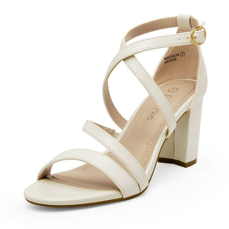 

DREAM PAIRS Women Chunky Block Heel Sandals Across Strap Open Toe Party Sandals