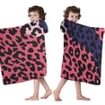 thumbnail image 4 of Pink and Black Of Leopard Print Hooded Bath Towel，50"x30" for Ages 3 To 12 Kids, Quick Dry Lightweight Soft Microfiber Hood Beach Towel Cover Up for Kids, 4 of 7