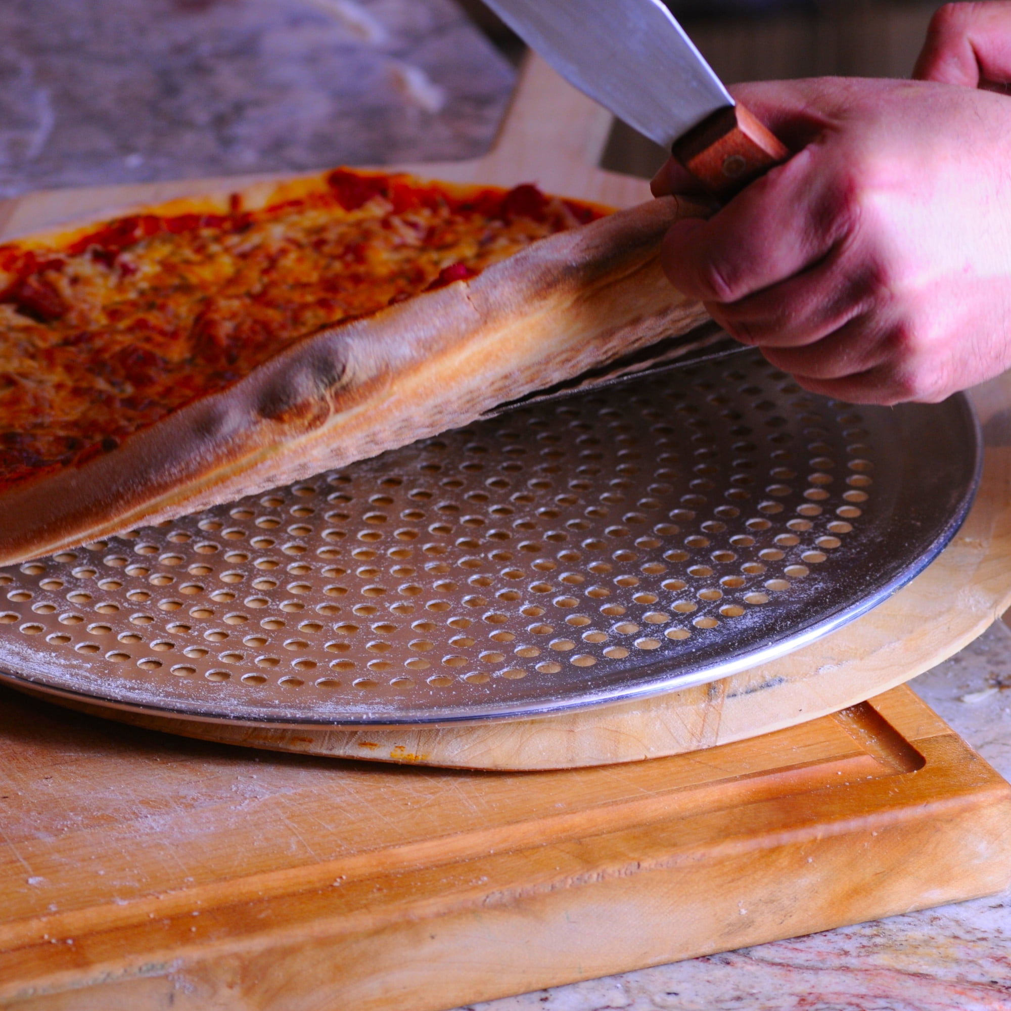 Rust Free Sturdy Pizza Pan with Holes 16 inch Pure Aluminum Round 1 Pack 