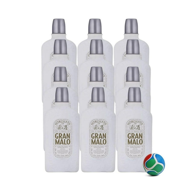 12 Licor con Tequila Gran Malo Horchata 750 ml + Balón Mini