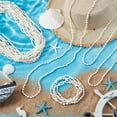 thumbnail image 2 of Collar de conchas blancas de 60 pulgadas, joyería de conchas marinas hawaianas, dijes oceánicos, collar largo con cuentas para mujer, fiesta de verano en la playa, luau, joyería surfera, 2 of 5