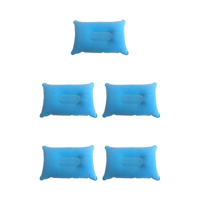 bedienty Inflatable Camping Travel Pillow Backpacking Portable Air Pillow Cushion Inflating Blow Pillow Cushion Inflating Pillow light blue 5Set