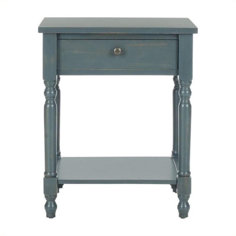 Safavieh Tami Pine Wood End Table in Dark Teal | Walmart Canada