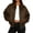 Dark Gray, variant on Bomber Jacket Women Zipper Leather Long Sleeve Cropped Casual Baseball Jackets Winter Coat with Pockets Red XXL