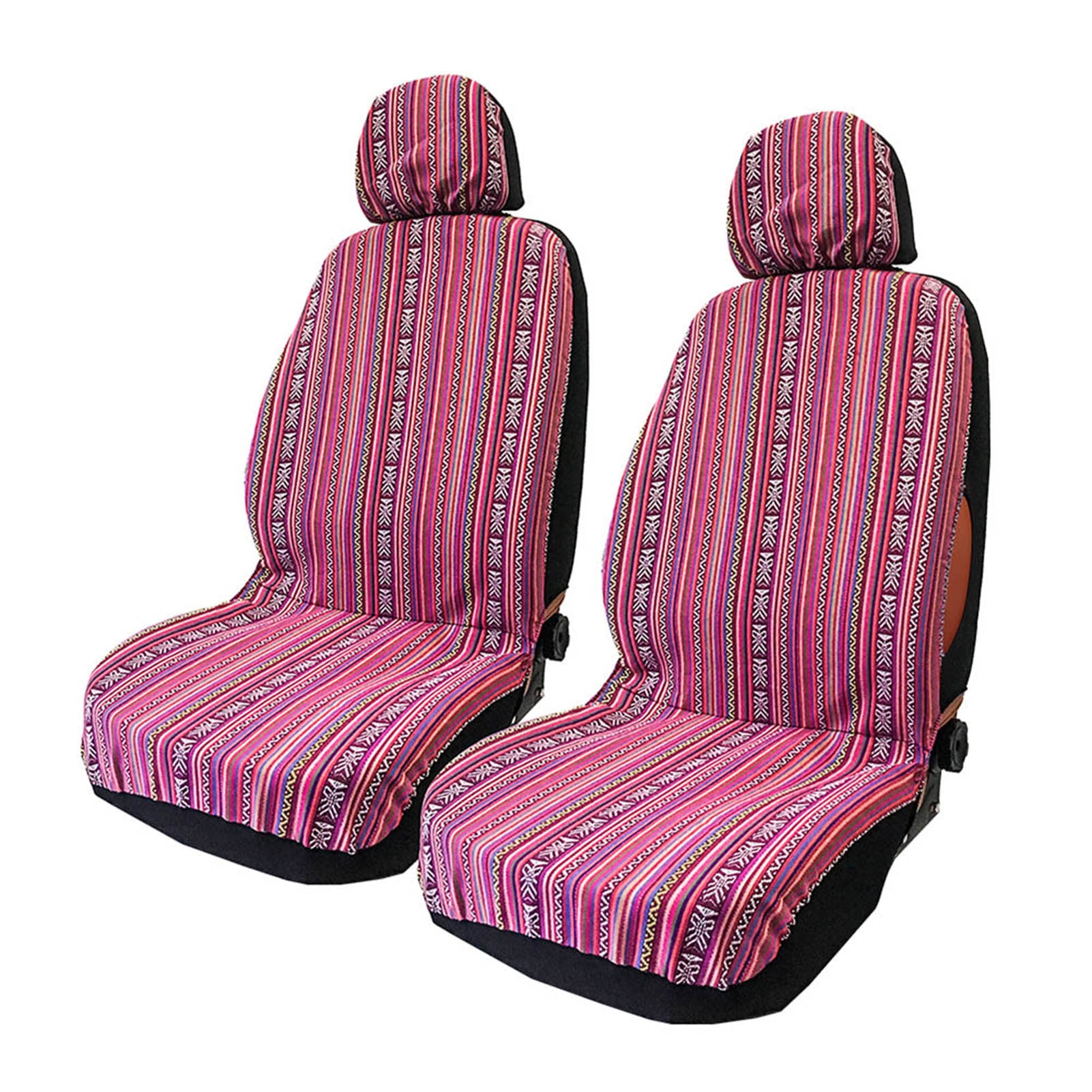 4 Piece Tirol Universal Double Front Seat Covers Color Strip Car Cover Protectors Ethnic Style Decoration Canada - Used Car Seat Covers Only