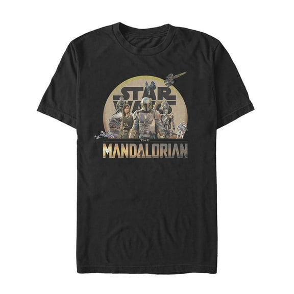Men's Star Wars: The Mandalorian Character Collage Graphic Tee Black 2X Large