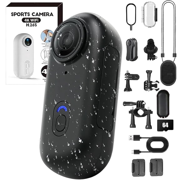 HD Action Camera,Motorcycle Camera,Pov Pro| Maximum 180-Minute Battery Life, 4K/1080P Magnetic Hands Free Body Cameras for Cycling, Diving, Vlogging and Pet Recording