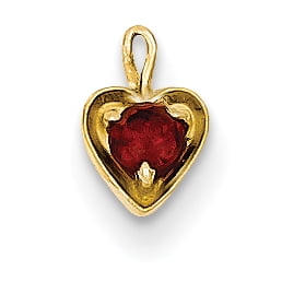 14ky January Synthetic Birthstone Heart Charm