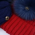 thumbnail image 4 of Dengjunhu Womens Winter Double Pom Pom Beanie Hats Fluffy Pompoms Cute Cap Warm Soft Cable Knit Hat for Women, 4 of 5