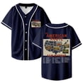 thumbnail image 1 of Sam Barber The American Route Tour 2026 Jersey de béisbol camisa con cuello en V mujeres hombres ropa de calle de manga corta,Navy,XL, 1 of 3