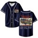 thumbnail image 1 of Sam Barber The American Route Tour 2026 Jersey de béisbol camisa con cuello en V mujeres hombres ropa de calle de manga corta,Navy,XS, 1 of 3