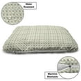 thumbnail image 3 of Abstract Pet Bed, Checkered Graphic with Grunge Line Design Squares, Chew Resistant Pad for Dogs and Cats Cushion with Removable Cover, 24" x 39", Pale Teal Dark Taupe, by Ambesonne, 3 of 4