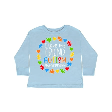 

Inktastic I Love my Friend Autism Awareness Gift Toddler Boy or Toddler Girl Long Sleeve T-Shirt