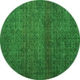 thumbnail image 1 of Ahgly Company Indoor Round Abstract Green Modern Area Rugs, 4' Round, 1 of 4