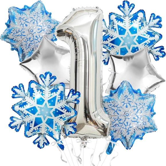 Set de globos para fiesta Corabsar número 1 plateado de 40"