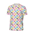 thumbnail image 5 of Rocae Colorful Rabbit for Men's Mesh Quick-Dry Short Sleeve Workout T-Shirt,Mens Crew Neck Tee Lightweight Soft Classic T Shirts 6X-Large, 5 of 9