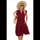 thumbnail image 2 of Vestido de Verano para Mujer, con Mangas con Volantes y Escote en V, Midi, Rojo Vino, Talla XXL, 2 of 6