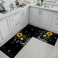 thumbnail image 3 of Sunflower Kitchen Rugs and Mats Non Skid Washable Set of 2, You are My Sunshine Kitchen Mats for Floor, Cute Yellow Flower Bee Kitchen Runner Rug, Black Background Kitchen Decor, 3 of 6