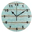 thumbnail image 3 of Wooden Print Round Wall Clock Non-ticking Silent Battery Operated Vintage Farmhouse Hanging Wall Watch For Living Room Bedroom（10 Inch）, 3 of 6