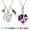Purple, variant on 2 Pack Crystal Heart Urn Necklace for Ashes With 12 Birthstones Cremation Urns for Human Ashes DIY Birthstone Memorial Cremation Urn Locket Keepsake Ashes Jewelry