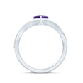 thumbnail image 3 of Rosec Jewels Heart Shape Amethyst Solitaire Crossover Ring with Diamond (6 mm), 18K White Gold, US 12.50, 3 of 9